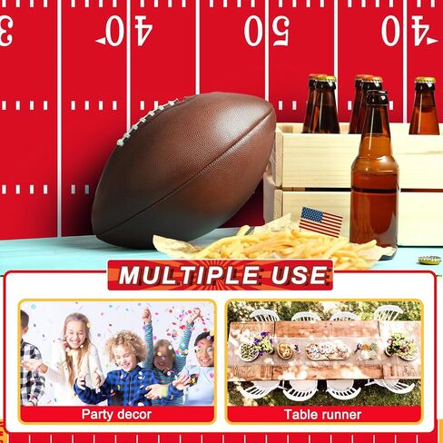 Football Party Supplies 10 ft Football Party Field Aisle Runners Football Tablecloth Touchdown Floor Runners for Game Day Party Football Field Sign Supplies, 24 x 120 Inch (Dallas Style,4 Pieces) in Saudi Arabia