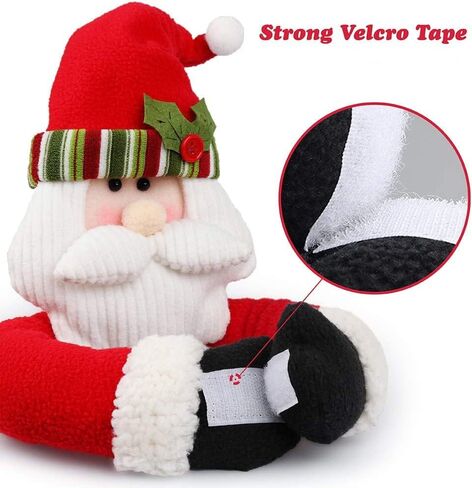 2 PCS Christmas Curtain Buckles Santa Claus Snowman Curtain Tiebacks Cartoon Curtain Holdback Fastener Xmas Curtain Hook Clamp Wine Bottle Topper Doll for Hotel Restaurant Home Window Xmas Ornaments in Saudi Arabia