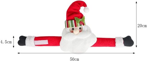 2 PCS Christmas Curtain Buckles Santa Claus Snowman Curtain Tiebacks Cartoon Curtain Holdback Fastener Xmas Curtain Hook Clamp Wine Bottle Topper Doll for Hotel Restaurant Home Window Xmas Ornaments in Saudi Arabia
