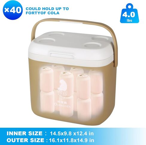 مبرد محمول معزول من بي فيرست، سعة 16/27 كيو تي، صندوق ثلج خفيف الوزن، مبرد ثلج لمدة 3 أيام، مبرد صلب للشواء والشاطئ والتخييم والنزهة in Kuwait