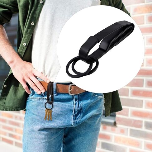 Giliglue Black Tactical Key Ring Holder Key Holder for Belt Duty Belt Key Holder Belt Clips for Police and Fire Agencies Double Side Quick Release Key Clip with Detachable Keyring Accessory(1.8 Inch) in Kuwait