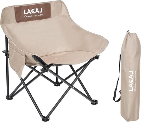 Portable Camping Chair, Outdoor Folding Chair, Oxford cloth Backpacking Chair with Aluminum Frame,264lbs Support,No Installation Required(Black,1 Pack) in Kuwait