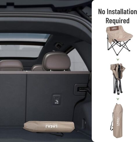 Portable Camping Chair, Outdoor Folding Chair, Oxford cloth Backpacking Chair with Aluminum Frame,264lbs Support,No Installation Required(Black,1 Pack) in Kuwait