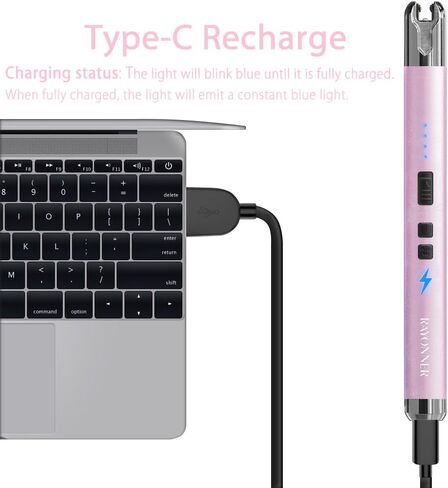 ولاعة RAYONNER ولاعة شموع كهربائية قابلة لإعادة الشحن USB ARC (عبوة واحدة - ذهبي وردي) in Kuwait