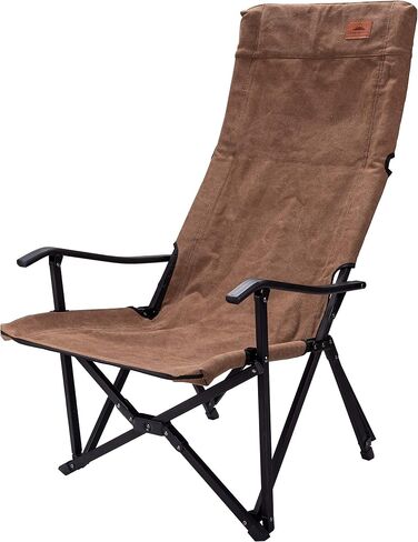 CAMPINGMOON Foldable Cotton Canvas Camping Chair Campfire High Back Low Style Relaxing Chair Black F-1002C-BK in Saudi Arabia