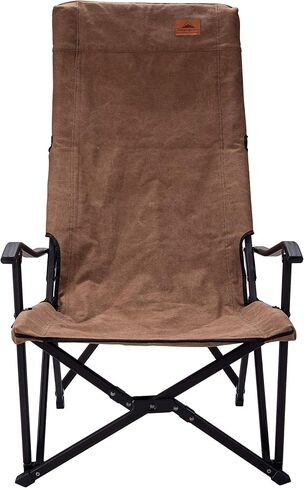 CAMPINGMOON Foldable Cotton Canvas Camping Chair Campfire High Back Low Style Relaxing Chair Black F-1002C-BK in Saudi Arabia