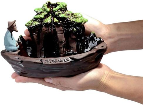 Backflow Incense Burner Waterfall Incense Holder Handmade Fisherman Incense Burner for Home Office in Saudi Arabia