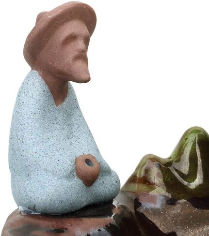 Backflow Incense Burner Waterfall Incense Holder Handmade Fisherman Incense Burner for Home Office in Saudi Arabia