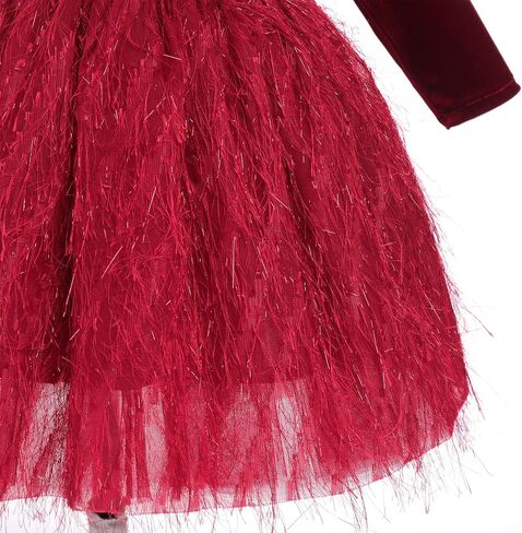 IDOPIP Shiny Velvet Dress for Toddler Baby Girls Fall Winter Long Sleeve Christmas Birthday Party Bowknot Tutu Dress Clothes in Kuwait