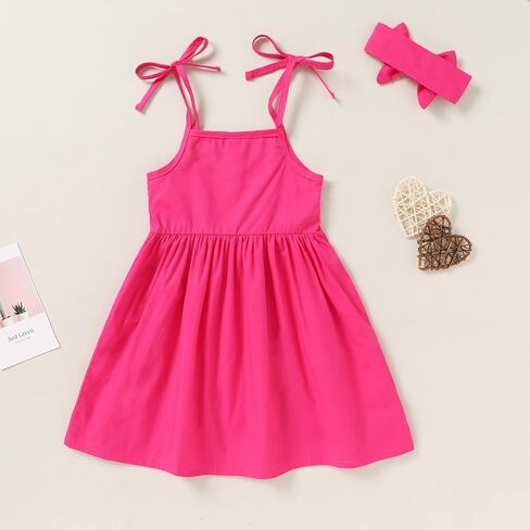 Happy Town 1-6 Years Toddler Baby Girls Summer Button Strap Dress Princess Sundress in Saudi Arabia
