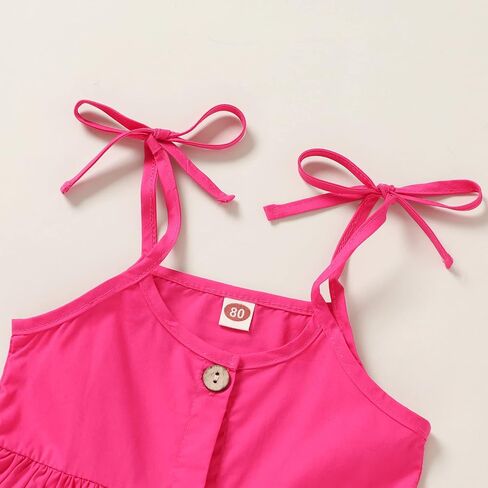 Happy Town 1-6 Years Toddler Baby Girls Summer Button Strap Dress Princess Sundress in Saudi Arabia