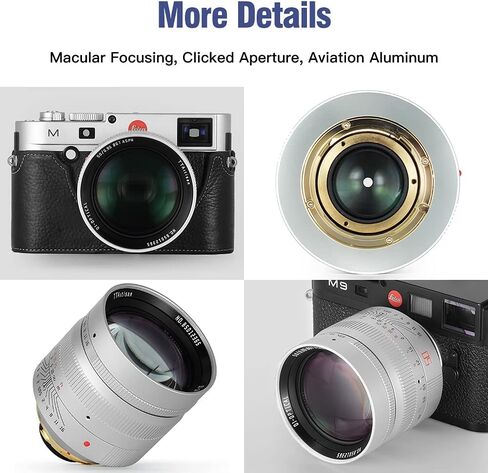 TTArtisan 50mm F0.95 APSH Full Frame Manual Focus Lens Large Aperture Aluminum Lens for M-Mount Cameras Compatible with M240 M3 M6 M7 M8 M9 M9p M10 (Black) in Saudi Arabia