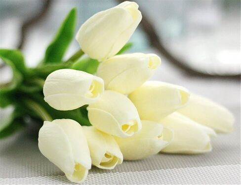 30 Pcs Artificial Tulip Flowers Real Touch Tulips Fake PU Tulip Flower Bouquet for Home Wedding Party Office Decor (Black) in Kuwait