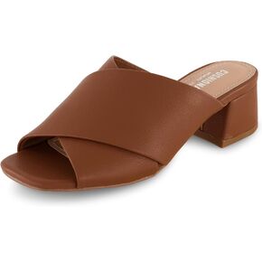 CUSHIONAIRE Garland cross band block heel sandal +Memory Foam, Wide Widths Available