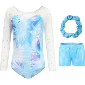 Blaward Gymnastics Leotards for Girls Kids Teens Athletics Leotards with Tumbling Dance Shorts Sparkly Unitards Biketards