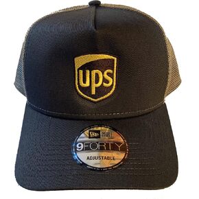 Brown United Parcel Service Embroidered Front & Back Fitted Flexfit Brown Baseball Cap Hat in Kuwait