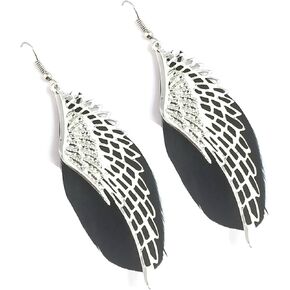 ONLYJUMP Angel Wings Feather Earrings fow Women Girls Bohemian Silver Plated Fairy Wing Lightweight Dangle Drop Earrings Wedding Jewelry in Kuwait