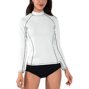 Actleis Women's Long Sleeve Rash Guard UPF50+ UV Sun Protection Quick Dry Swimming Surfing Shirts