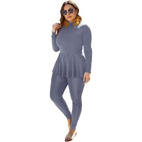 AWIBMK Muslim Swimsuits for Women Plus Size Full Coverage Swimwear Modest Islamic Hijab Ladies Swimming Burkini Bathing Suit in Kuwait