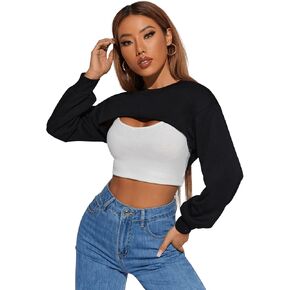 سويت شيرت نسائي كاجوال من SweatyRocks بأكمام طويلة ومقطع من الأمام