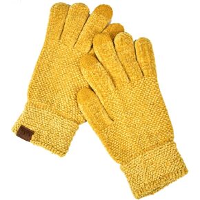 C.C Winter Warm Eco-Friendly Knit Chenille Touchscreen Texting Gloves