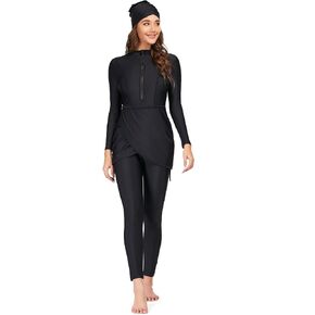 AWIBMK Muslim Swimsuits for Women Full Coverage Swimwear Modest Islamic Hijab Ladies Burkini Swim Suit Beachwear Swimming in Kuwait