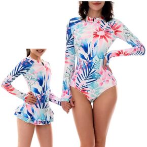 Women and Girls Matching Swimsuit: Long Sleeve One Piece Rash Guard Bathing Suit UPF 50+ (Please Order Separately) in Kuwait