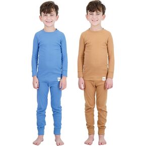Sleep On It 4 Piece Rib Knit Pajama Sets for Boys and Girls - 100% Organic Cotton Soft and Comfortable Kids Sleepwear in Saudi Arabia