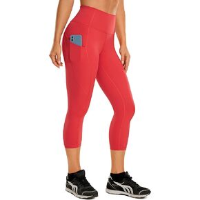CRZ YOGA Women's Naked Feeling Workout Leggings 19" - High Waist Gym Capris Leggings with Pockets