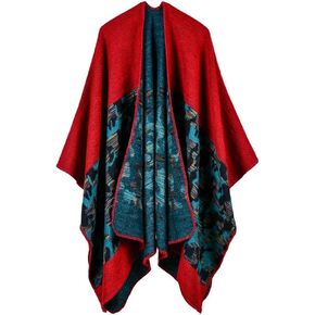 Bakerdani Women's Winter Wrap Blanket Poncho Cape Shawl Cardigans Sweater Coat in Kuwait