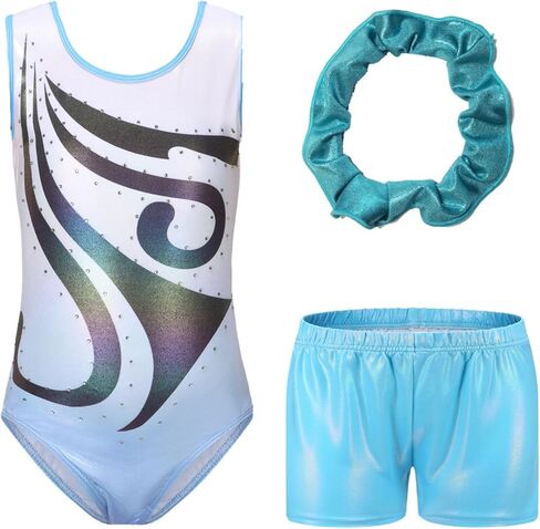 Blaward Gymnastics Leotards for Girls Kids Teens Athletics Leotards with Tumbling Dance Shorts Sparkly Unitards Biketards in Kuwait