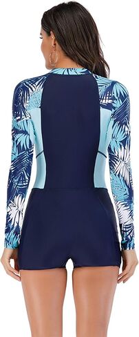 YATEEN Women's UPF 50+ Rash Guard One Piece Long Sleeve Swimsuit with Zipper in Kuwait