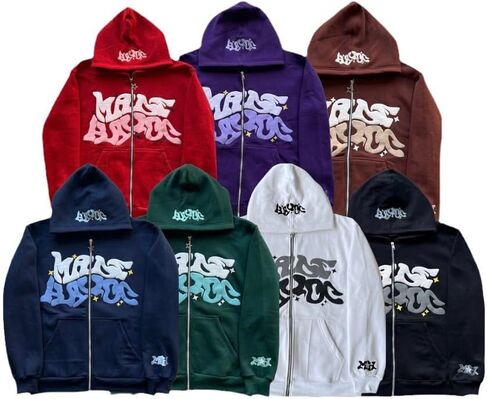 ZFOFLIK Star Hoodie Y2k Zip Up Hoodie Men Star Sweater Women Oversized Sweatshirt Harajuku Punk Streetwear Hoodie in Saudi Arabia