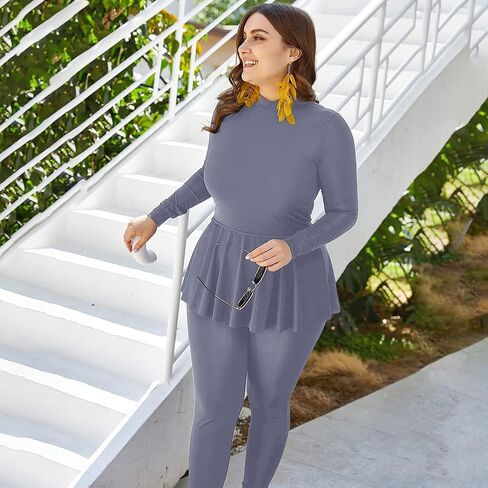 AWIBMK Muslim Swimsuits for Women Plus Size Full Coverage Swimwear Modest Islamic Hijab Ladies Swimming Burkini Bathing Suit in Kuwait