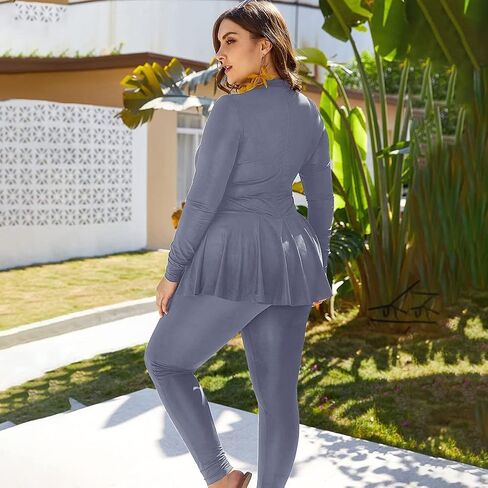 AWIBMK Muslim Swimsuits for Women Plus Size Full Coverage Swimwear Modest Islamic Hijab Ladies Swimming Burkini Bathing Suit in Kuwait