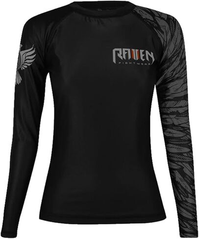 Raven Fightwear Women's Aerial Assault IBJJF Approved Rash Guard Black in Kuwait