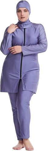 ملابس سباحة إسلامية بمقاس كبير للنساء من Rash Guard، سروال علوي مع حجاب/قبعة in Kuwait
