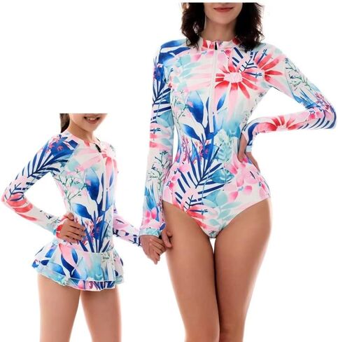 Women and Girls Matching Swimsuit: Long Sleeve One Piece Rash Guard Bathing Suit UPF 50+ (Please Order Separately) in Kuwait