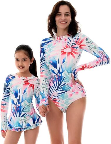 Women and Girls Matching Swimsuit: Long Sleeve One Piece Rash Guard Bathing Suit UPF 50+ (Please Order Separately) in Kuwait