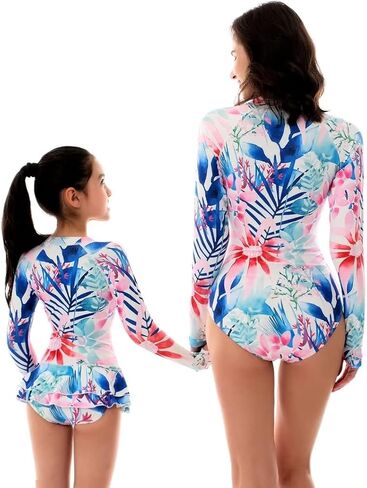 Women and Girls Matching Swimsuit: Long Sleeve One Piece Rash Guard Bathing Suit UPF 50+ (Please Order Separately) in Kuwait