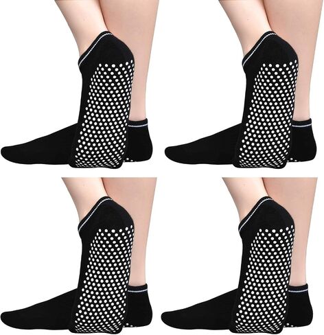 DWG Anti Slip Non Skid Slipper Yoga Socks with Grips Sticky Home Hospital Pilates Socks for Adult Women in Saudi Arabia