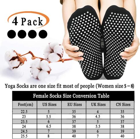 DWG Anti Slip Non Skid Slipper Yoga Socks with Grips Sticky Home Hospital Pilates Socks for Adult Women in Saudi Arabia