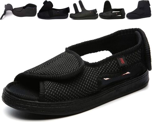 JIONS Women Men Adjustable Velcr Extra Wide Shoes Swollen Feet Diabetic | Edema Boots Slippers Indoor Outdoor Sandals Unisex Large Size 5-14 in Saudi Arabia