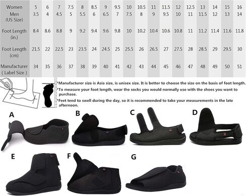 JIONS Women Men Adjustable Velcr Extra Wide Shoes Swollen Feet Diabetic | Edema Boots Slippers Indoor Outdoor Sandals Unisex Large Size 5-14 in Saudi Arabia