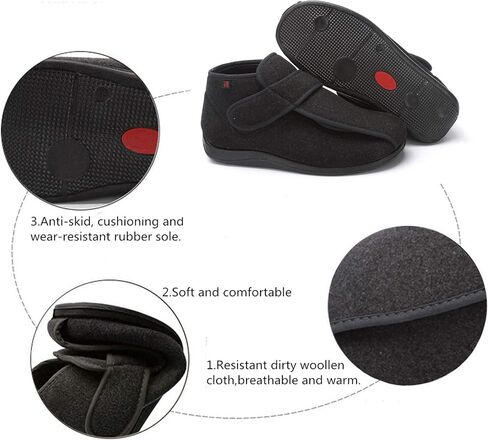 JIONS Women Men Adjustable Velcr Extra Wide Shoes Swollen Feet Diabetic | Edema Boots Slippers Indoor Outdoor Sandals Unisex Large Size 5-14 in Kuwait