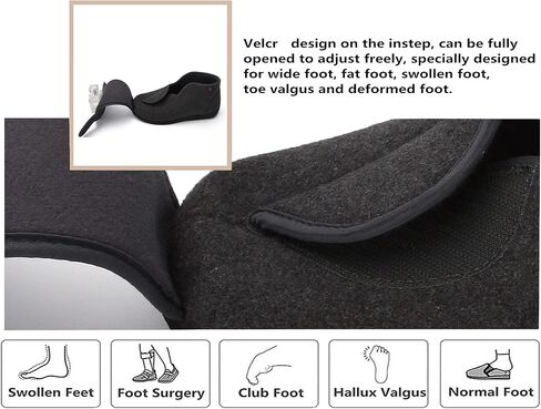 JIONS Women Men Adjustable Velcr Extra Wide Shoes Swollen Feet Diabetic | Edema Boots Slippers Indoor Outdoor Sandals Unisex Large Size 5-14 in Kuwait