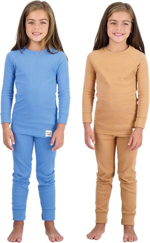 Sleep On It 4 Piece Rib Knit Pajama Sets for Boys and Girls - 100% Organic Cotton Soft and Comfortable Kids Sleepwear in Kuwait