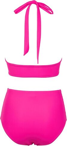 SUUKSESS Women Sexy High Waist Bikini Sets Mesh Tummy Control 2 Piece Swimsuits in Kuwait