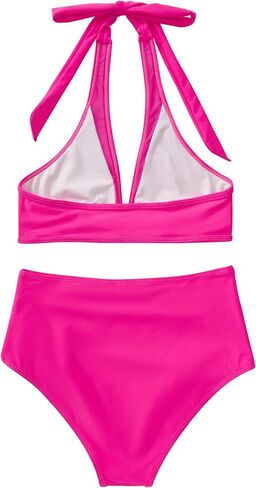 SUUKSESS Women Sexy High Waist Bikini Sets Mesh Tummy Control 2 Piece Swimsuits in Kuwait