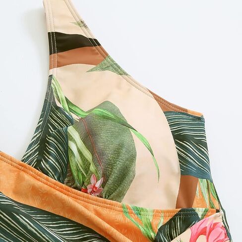 Women One Piece Swimsuit with Matching Cover Ups Floral Sexy Bikini Sets High Cut Push Up Two Pieces Bathing Suit in Kuwait